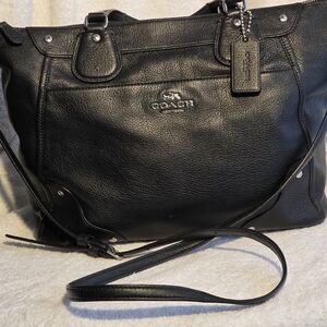 Coach Black Pebbled Leather Tote